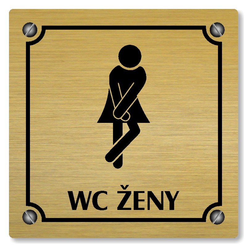 WC ženy, 80x80mm, zlatá, Kansas